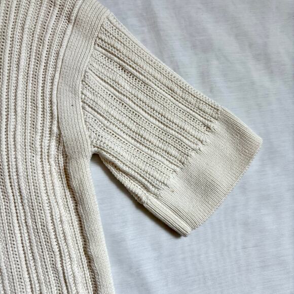 Banana Republic Over Sized Open-Stitch Sweater Off White Cream Size Medium - Picture 5 of 15